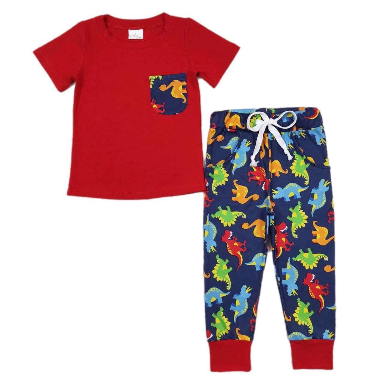 ᴡᴇᴇᴋʟʏ ᴘʀᴇ ᴏʀᴅᴇʀ Dino Jogger Set with Pocket Tee