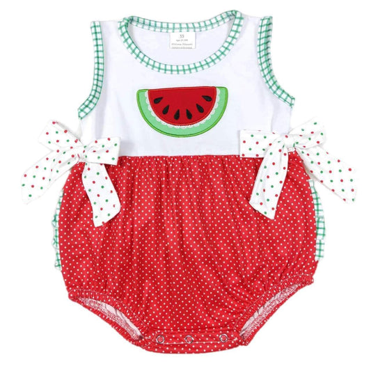 ᴡᴇᴇᴋʟʏ ᴘʀᴇ ᴏʀᴅᴇʀ Embroidered Watermelon Ruffle Bubble