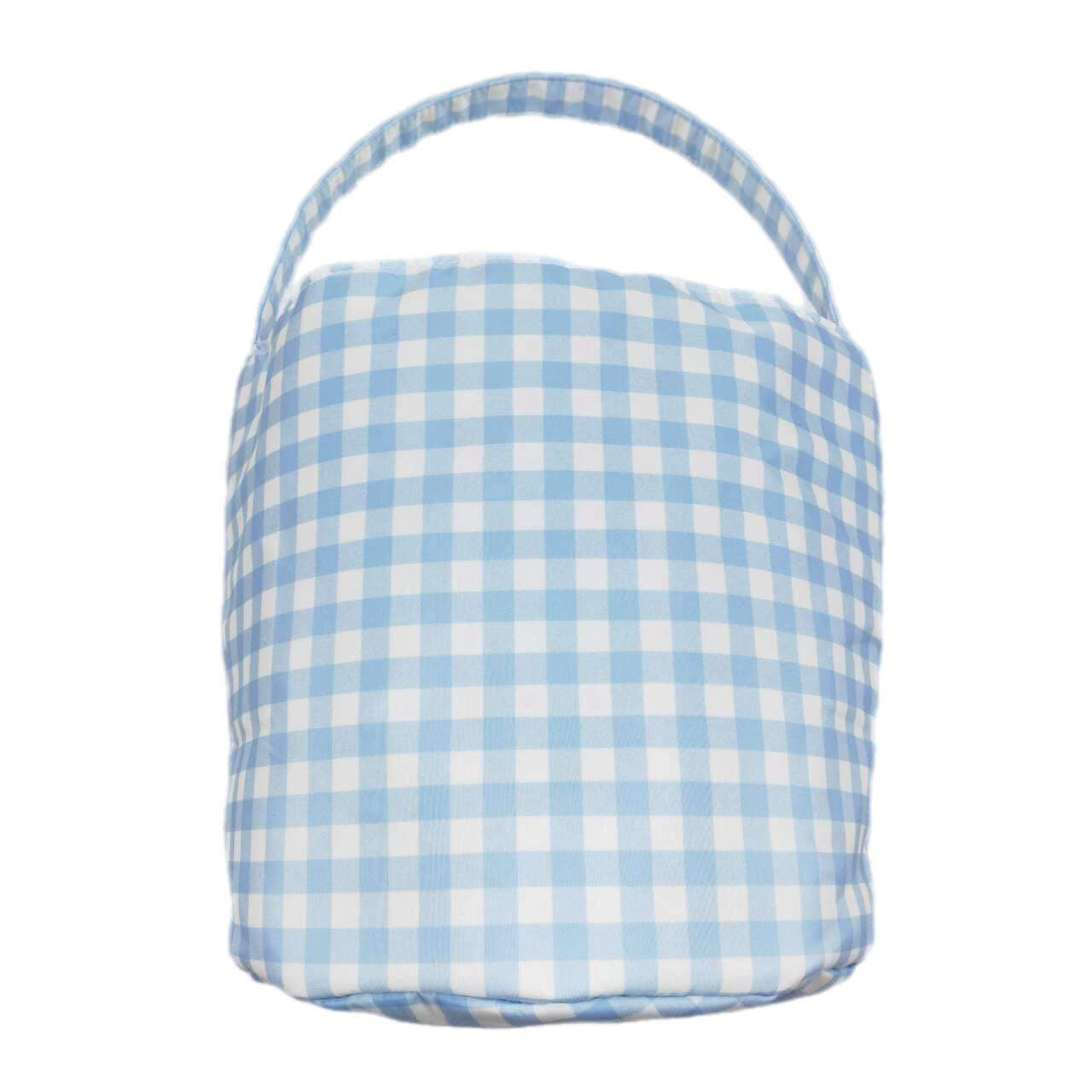 ᴡᴇᴇᴋʟʏ ᴘʀᴇ ᴏʀᴅᴇʀ Easter Blue Checkered Basket with Bunnies