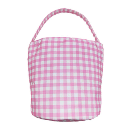 ᴡᴇᴇᴋʟʏ ᴘʀᴇ ᴏʀᴅᴇʀ Easter Pink Checkered Basket with Bunnies