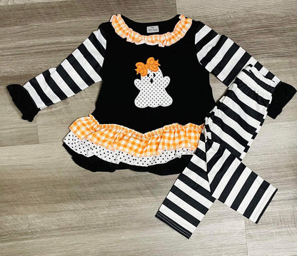2T (2) 3T  4T  ʀᴇᴀᴅʏ ᴛᴏ ꜱʜɪᴘ! Embroidered Appliqué Ghost Set