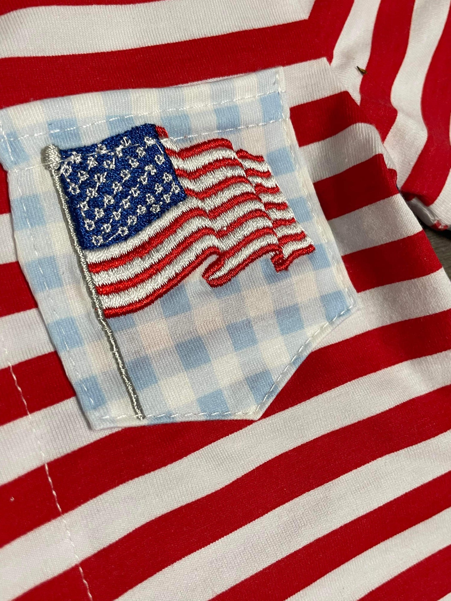 ʀᴇᴀᴅʏ ᴛᴏ ꜱʜɪᴘ! Embroidered 4th of July Romper