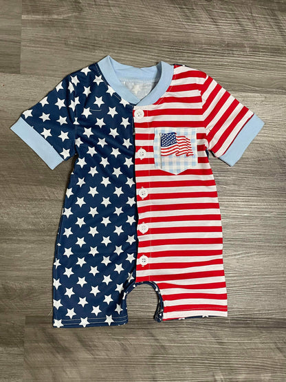 3 months Embroidered 4th of July Romper  *CLOSEOUT SALE*