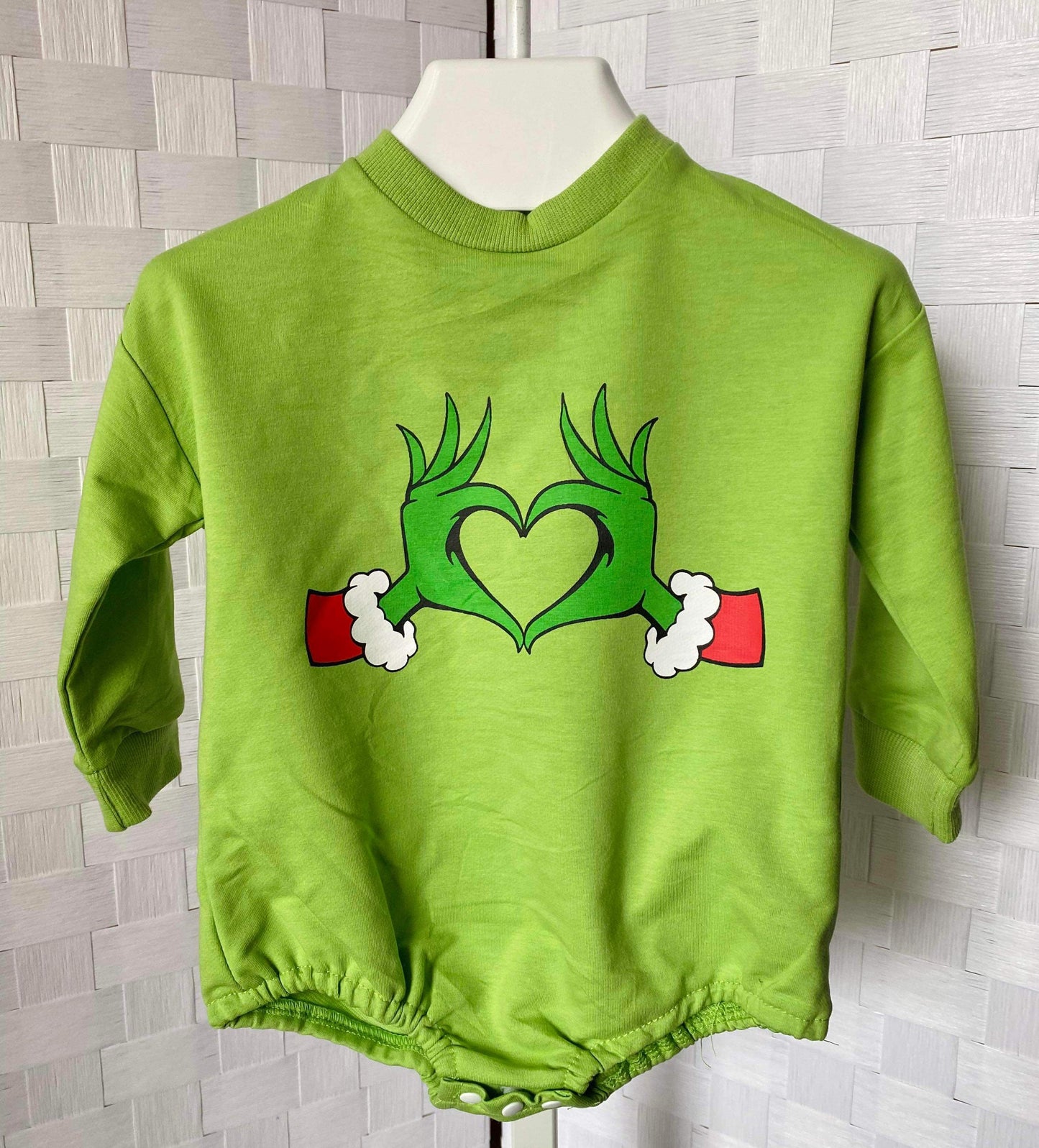 6-12 12-18   ʀᴇᴀᴅʏ ᴛᴏ ꜱʜɪᴘ! Christmas Guy Heart Bubble Romper