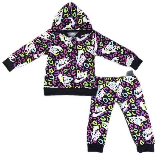 ᴡᴇᴇᴋʟʏ ᴘʀᴇ ᴏʀᴅᴇʀ Swoosh Colorful Animal Print Hoodie Set