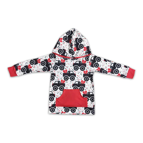 ᴡᴇᴇᴋʟʏ ᴘʀᴇ ᴏʀᴅᴇʀ Valentine's Day Truck Hearts Hoodie