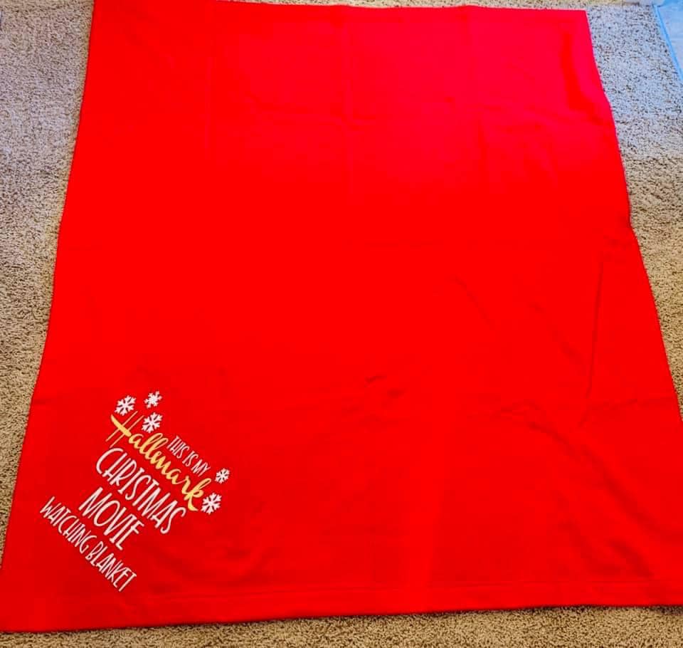 Christmas Movie Watching Blanket (hand pressed in shop)