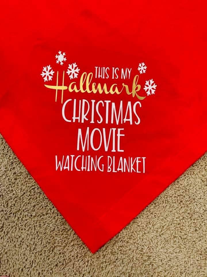 Christmas Movie Watching Blanket (hand pressed in shop)