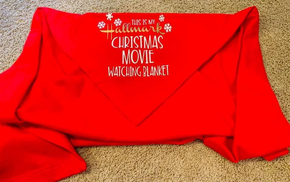 Christmas Movie Watching Blanket (hand pressed in shop)