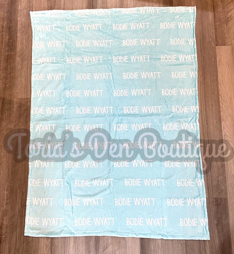 Name Blankets: Baby Blue