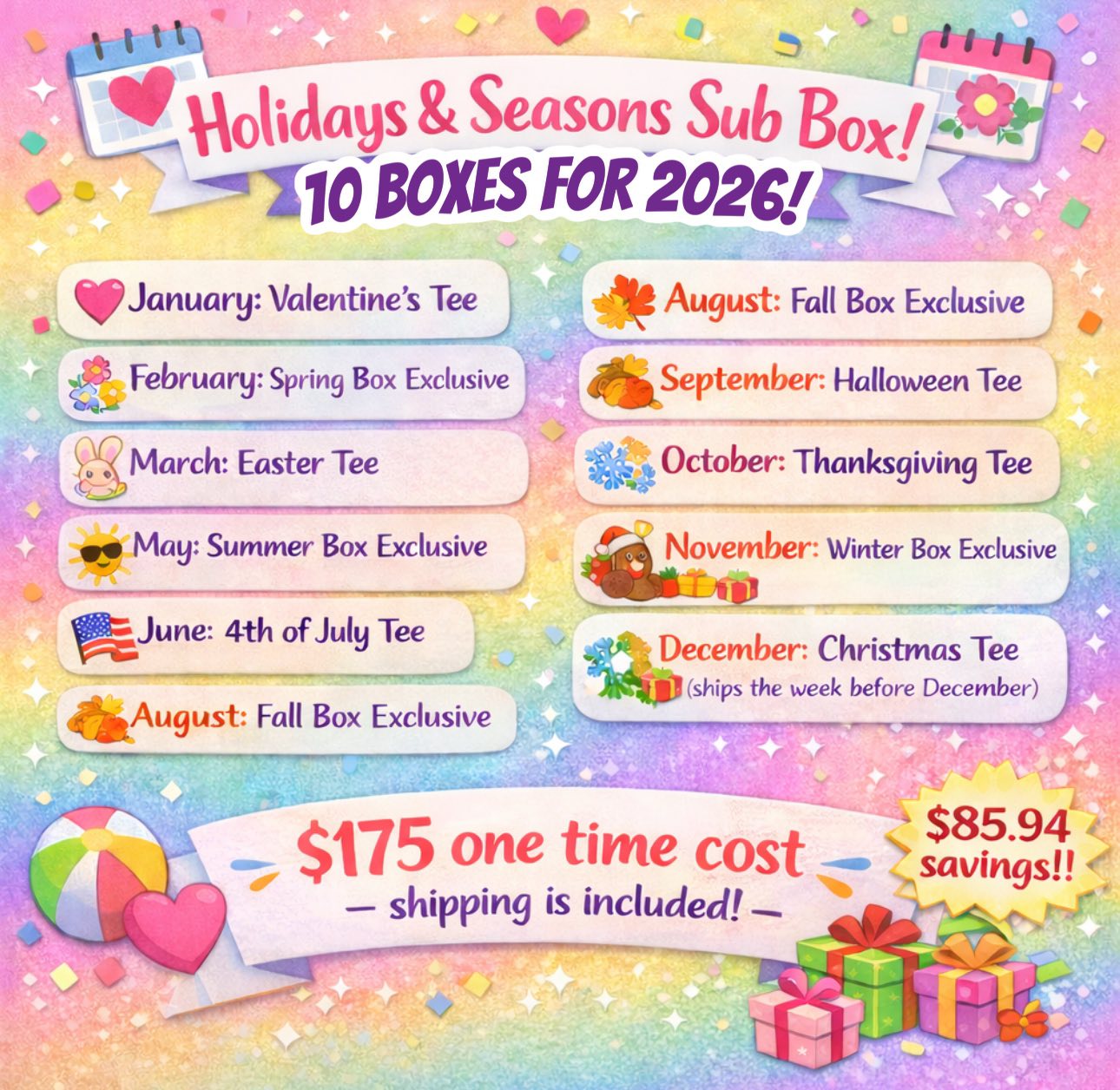 Holidays+Seasons Sub Box (DLT & TDB Mashup)