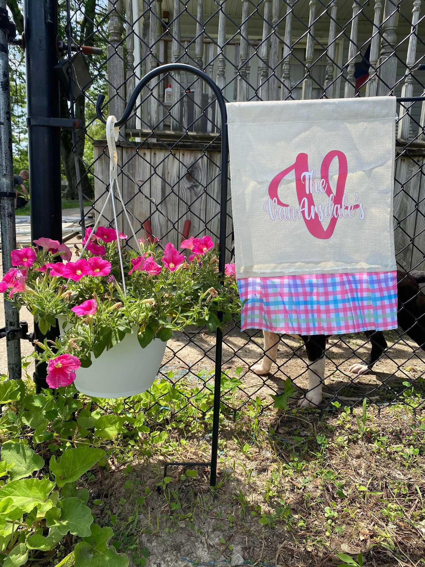 Personalized Springtime Burlap Garden Flag