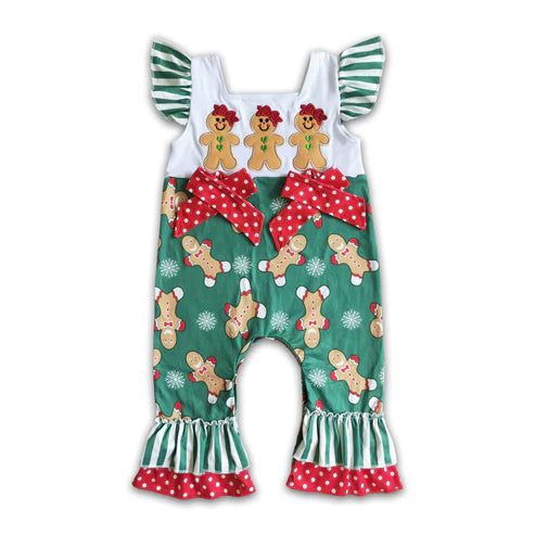 ᴡᴇᴇᴋʟʏ ᴘʀᴇ ᴏʀᴅᴇʀ Christmas Embroidered Gingerbread Romper