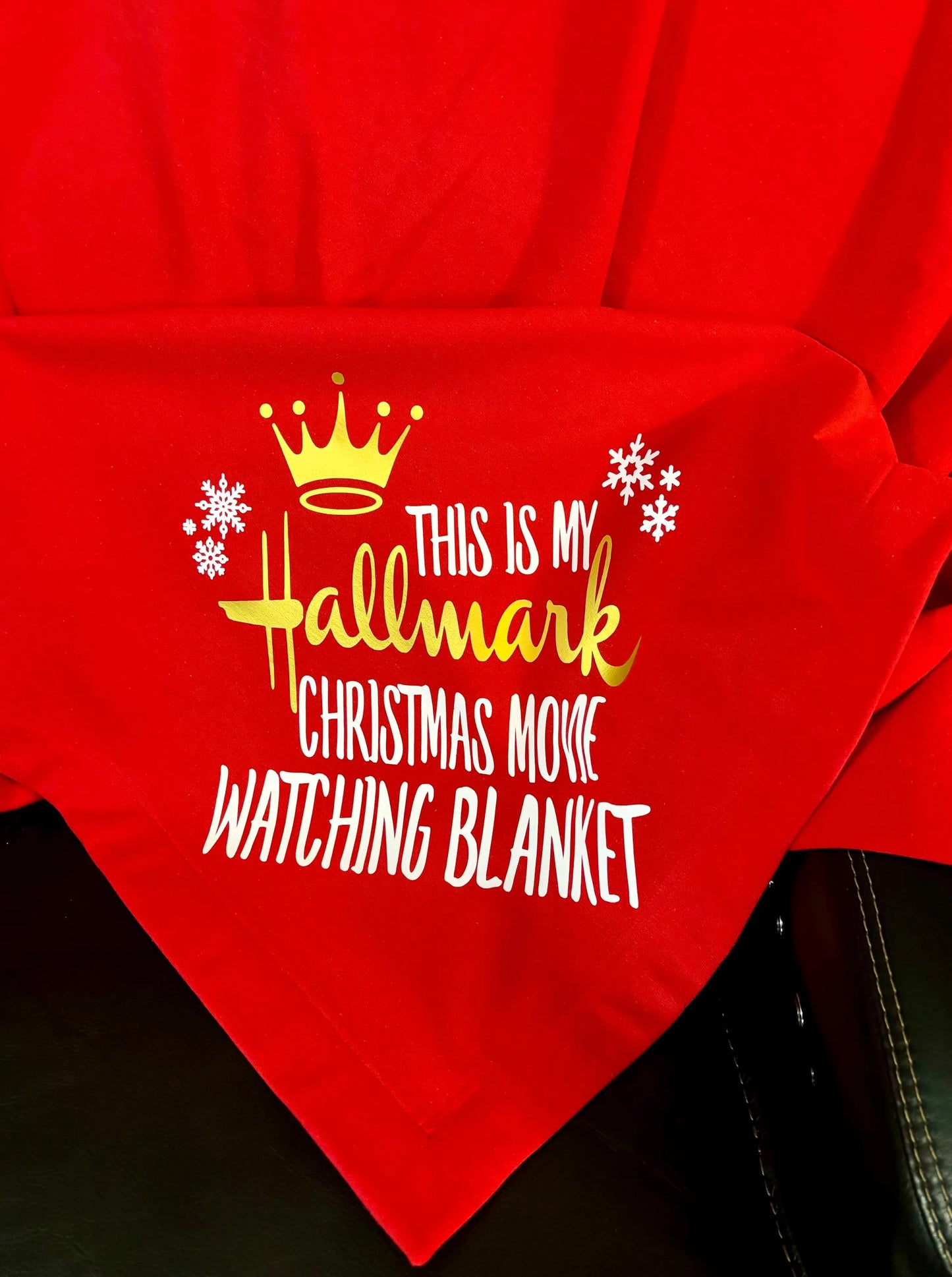 Christmas Movie Watching Blanket (hand pressed in shop)