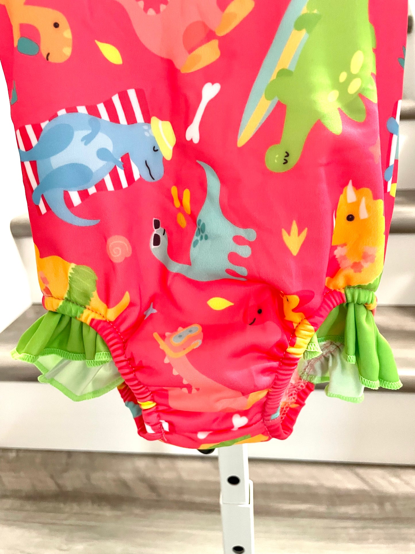 ʀᴇᴀᴅʏ ᴛᴏ ꜱʜɪᴘ! Girls Neon Dino Swim