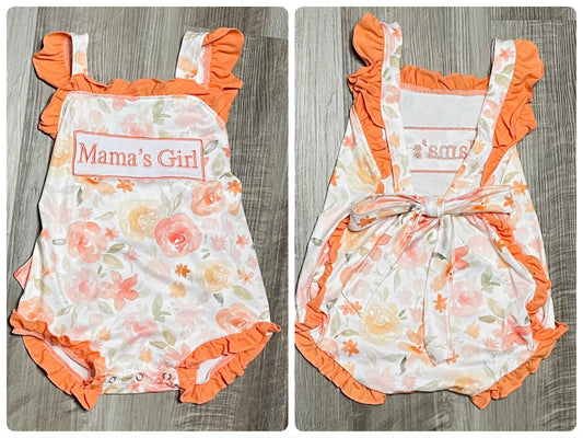 2T  ʀᴇᴀᴅʏ ᴛᴏ ꜱʜɪᴘ! Embroidered Mama’s Girl Romper with Snaps