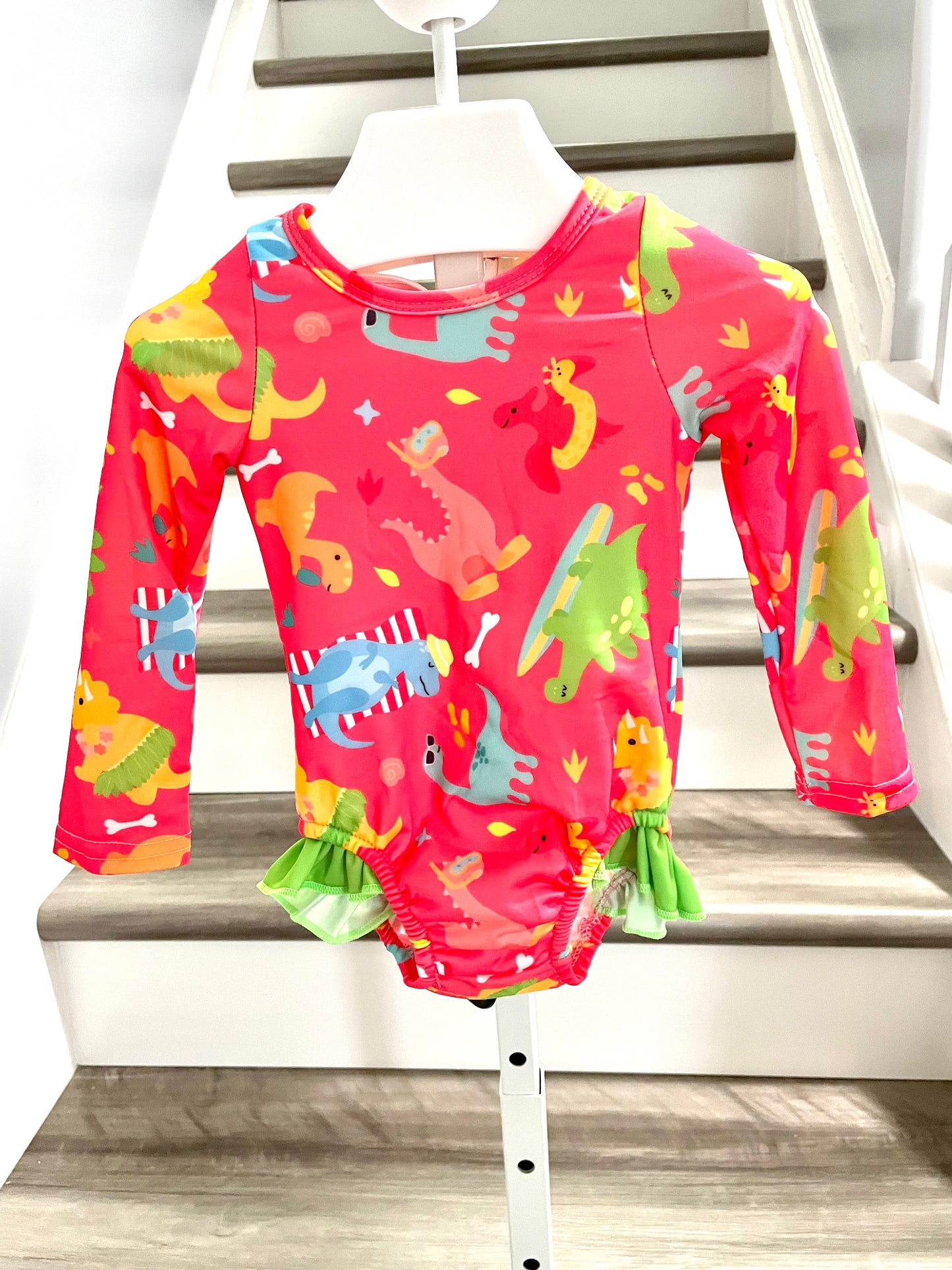 ʀᴇᴀᴅʏ ᴛᴏ ꜱʜɪᴘ! Girls Neon Dino Swim