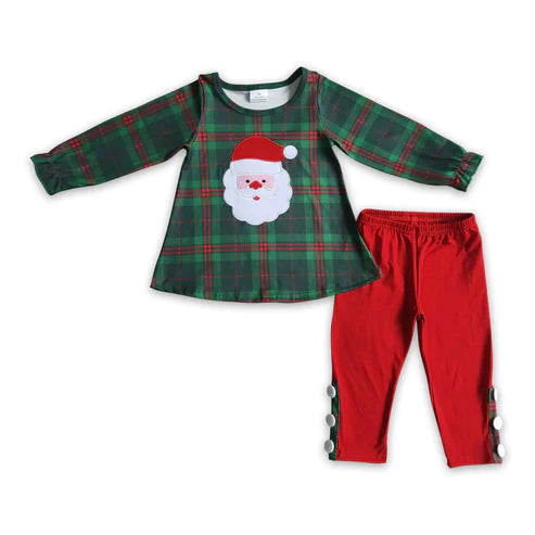 ᴡᴇᴇᴋʟʏ ᴘʀᴇ ᴏʀᴅᴇʀ Christmas Embroidered Santa Plaid Set