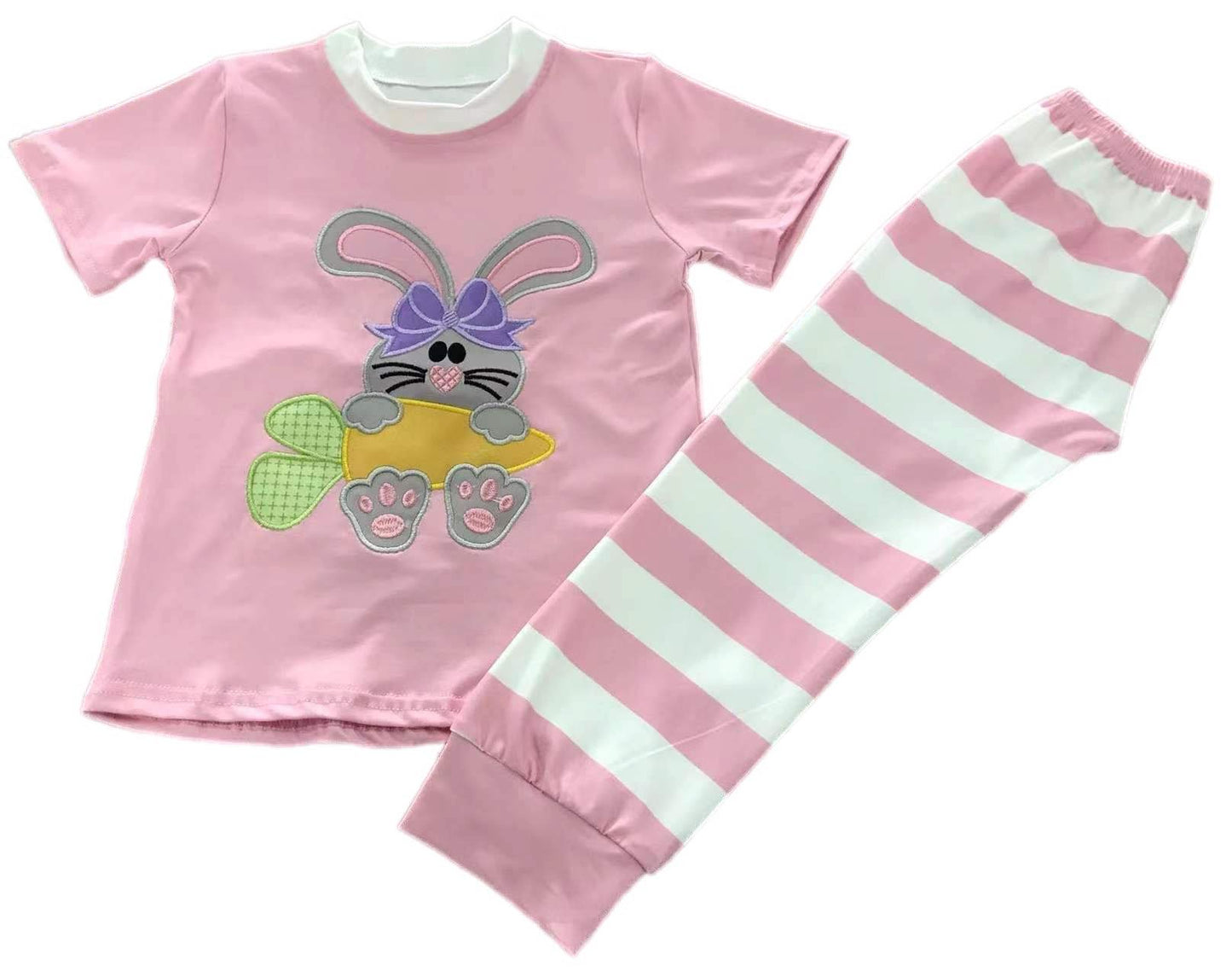 ᴡᴇᴇᴋʟʏ ᴘʀᴇ ᴏʀᴅᴇʀ Easter Embroidered Bunny Pink Set