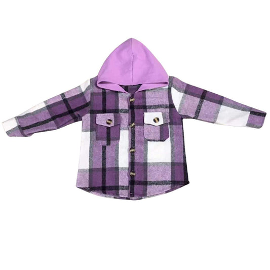 ᴡᴇᴇᴋʟʏ ᴘʀᴇ ᴏʀᴅᴇʀ Flannel- Purple Hooded