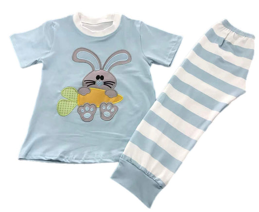 ᴡᴇᴇᴋʟʏ ᴘʀᴇ ᴏʀᴅᴇʀ Easter Embroidered Bunny Blue Set