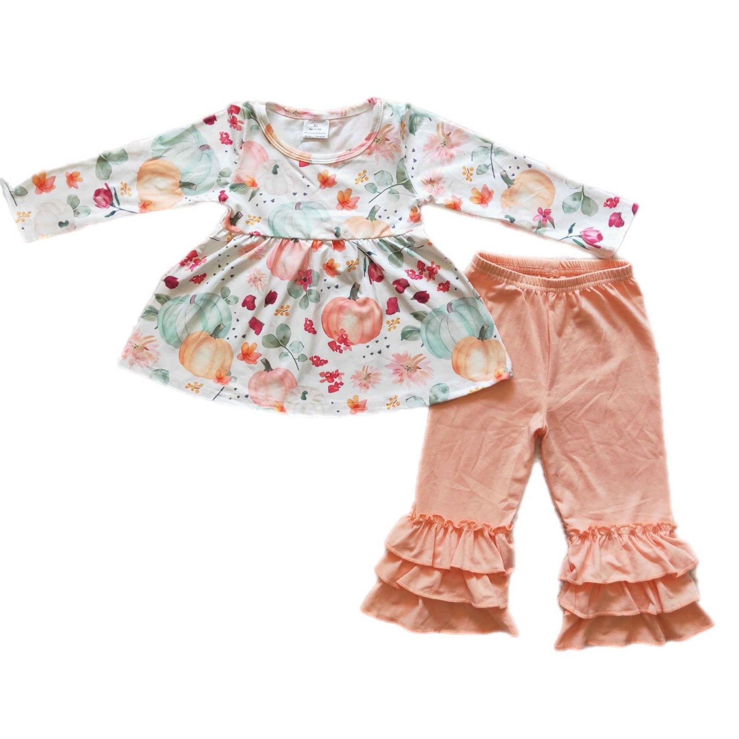 ᴡᴇᴇᴋʟʏ ᴘʀᴇ ᴏʀᴅᴇʀ Pumpkin Floral Ruffle Set