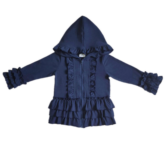 ᴡᴇᴇᴋʟʏ ᴘʀᴇ ᴏʀᴅᴇʀ Navy Ruffle Zip Up