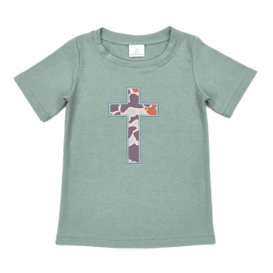 ᴡᴇᴇᴋʟʏ ᴘʀᴇ ᴏʀᴅᴇʀ Easter Embroidered Camo Cross Tee