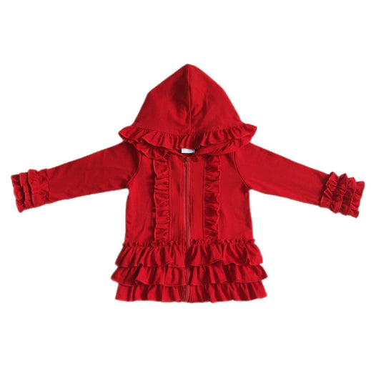 ᴡᴇᴇᴋʟʏ ᴘʀᴇ ᴏʀᴅᴇʀ Red Ruffle Zip Up