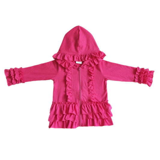 ᴡᴇᴇᴋʟʏ ᴘʀᴇ ᴏʀᴅᴇʀ Hot Pink Ruffle Zip Up