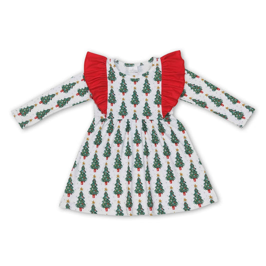 ᴡᴇᴇᴋʟʏ ᴘʀᴇ ᴏʀᴅᴇʀ Christmas Red Ruffle Trees Dress