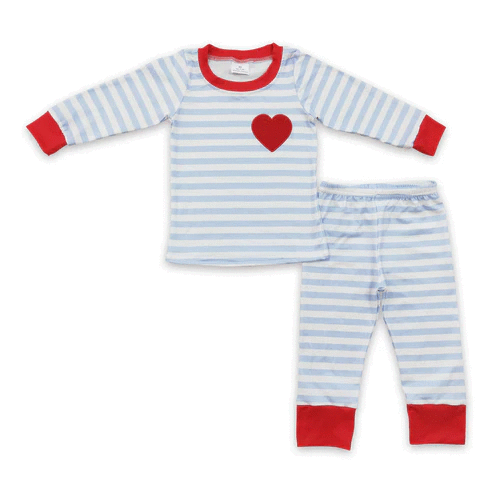 ᴡᴇᴇᴋʟʏ ᴘʀᴇ ᴏʀᴅᴇʀ Valentine's Day Embroidered Heart Stripes Lounge