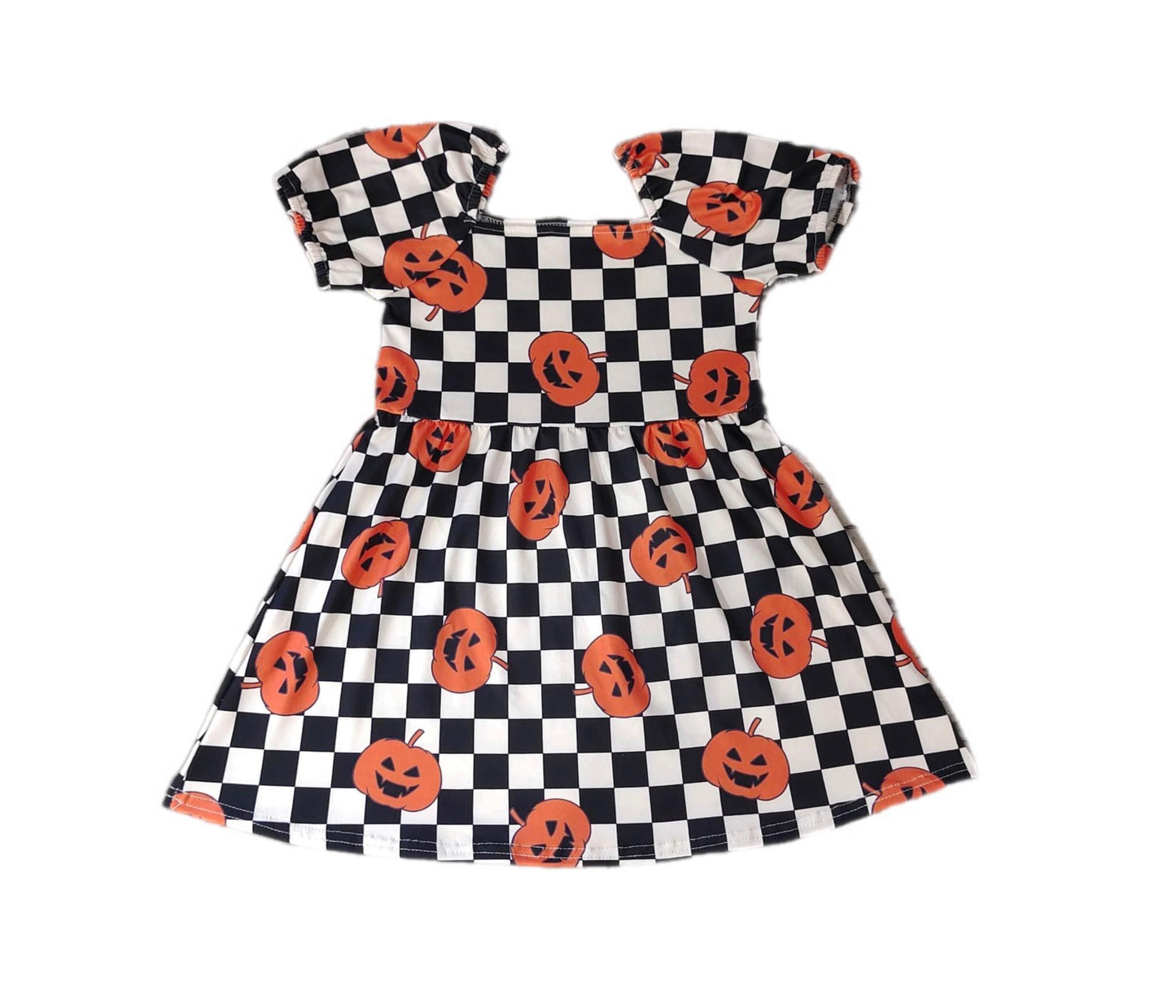 ᴡᴇᴇᴋʟʏ ᴘʀᴇ ᴏʀᴅᴇʀ Halloween Pumpkin Checks Dress