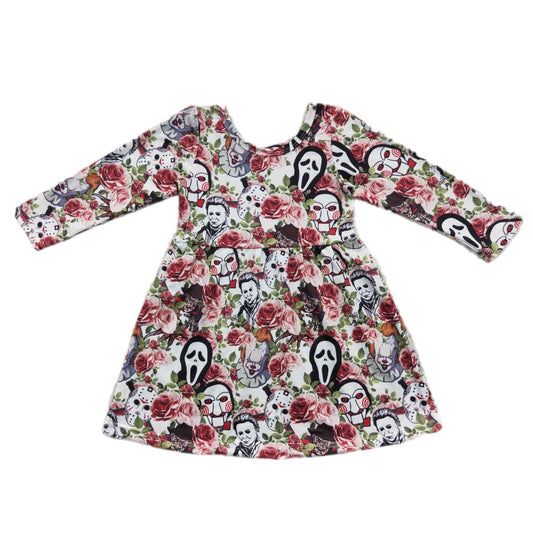 ᴡᴇᴇᴋʟʏ ᴘʀᴇ ᴏʀᴅᴇʀ Halloween Horror Friends Floral Dress