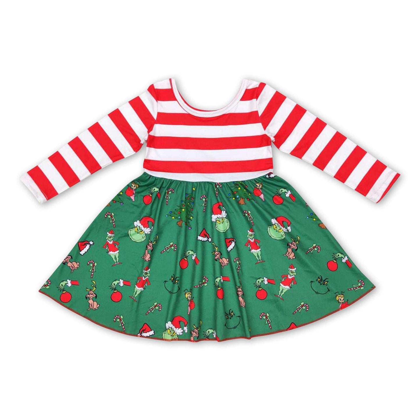 ᴡᴇᴇᴋʟʏ ᴘʀᴇ ᴏʀᴅᴇʀ Christmas Mean Green Stripes Dress