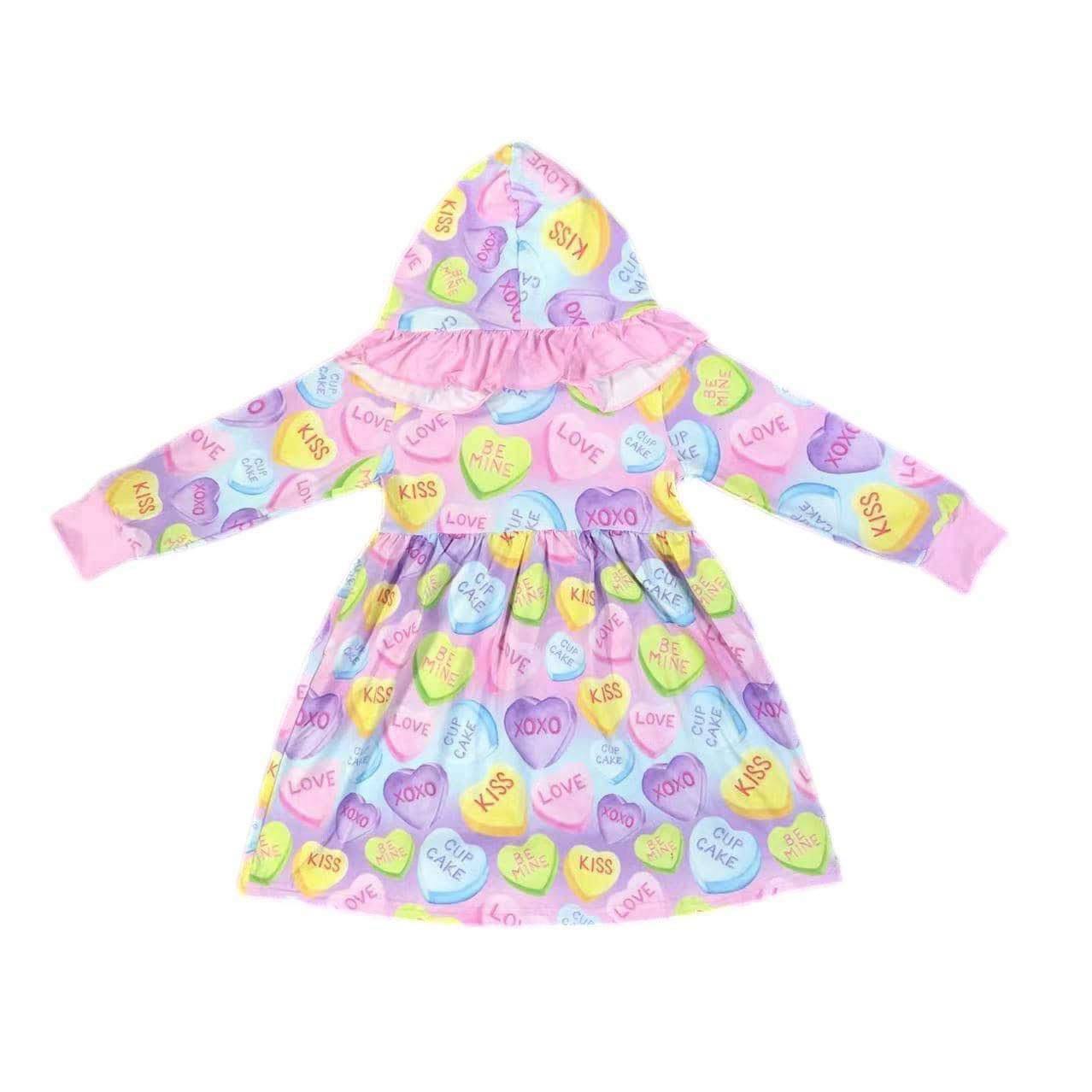 ᴡᴇᴇᴋʟʏ ᴘʀᴇ ᴏʀᴅᴇʀ Valentine's Day Candy Hearts Hooded Dress