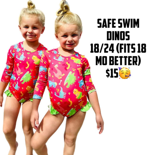 ʀᴇᴀᴅʏ ᴛᴏ ꜱʜɪᴘ! Girls Neon Dino Swim